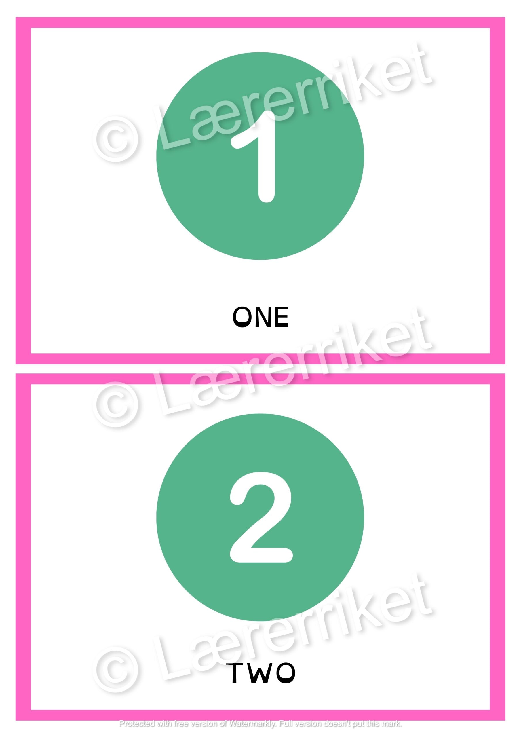 Flashcards - Numbers and colors