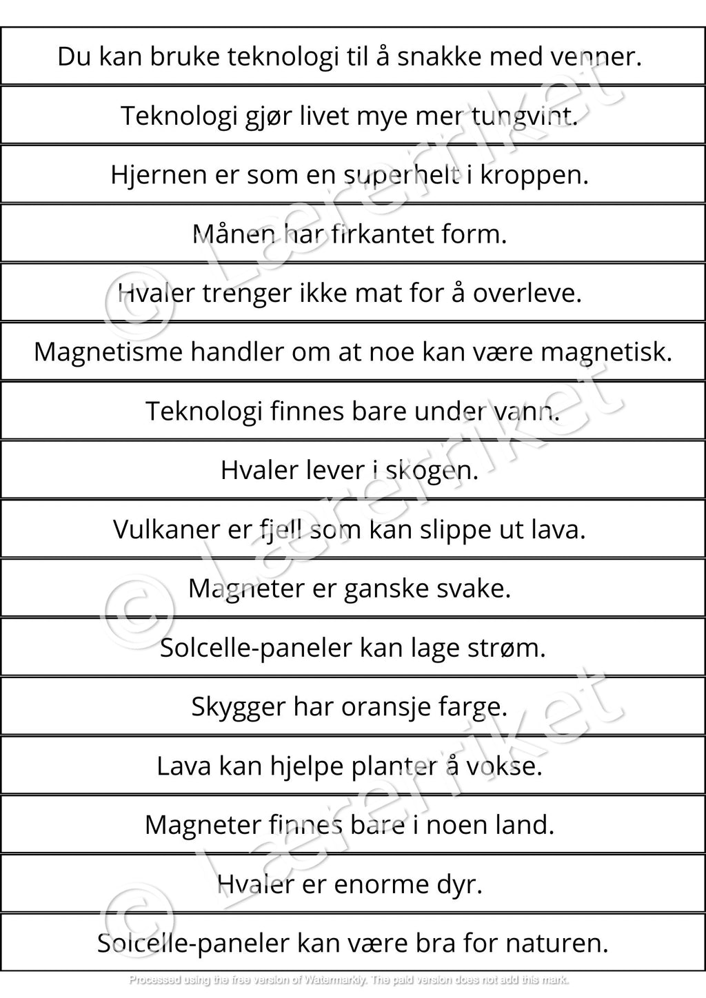 Fleip eller fakta - Test elevenes leseforståelse og faktakunnskaper