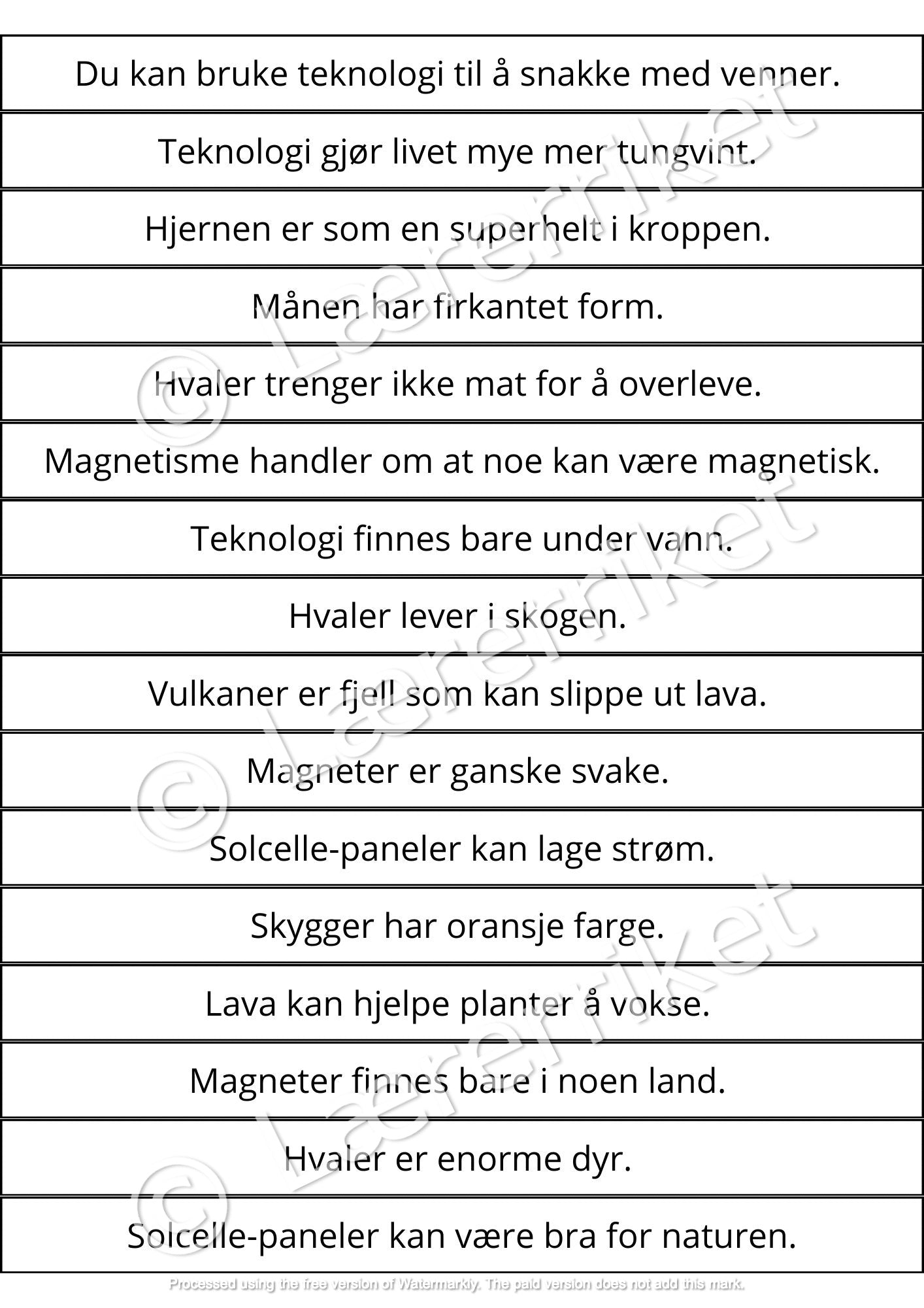 Fleip eller fakta - Test elevenes leseforståelse og faktakunnskaper