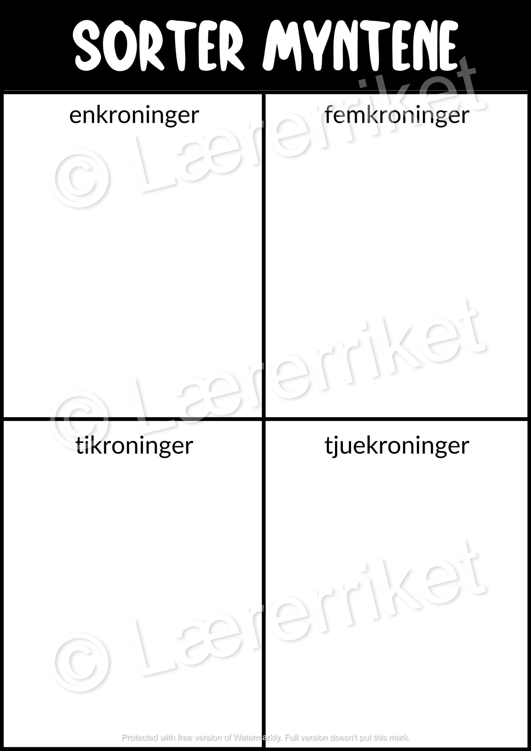Sorter myntene