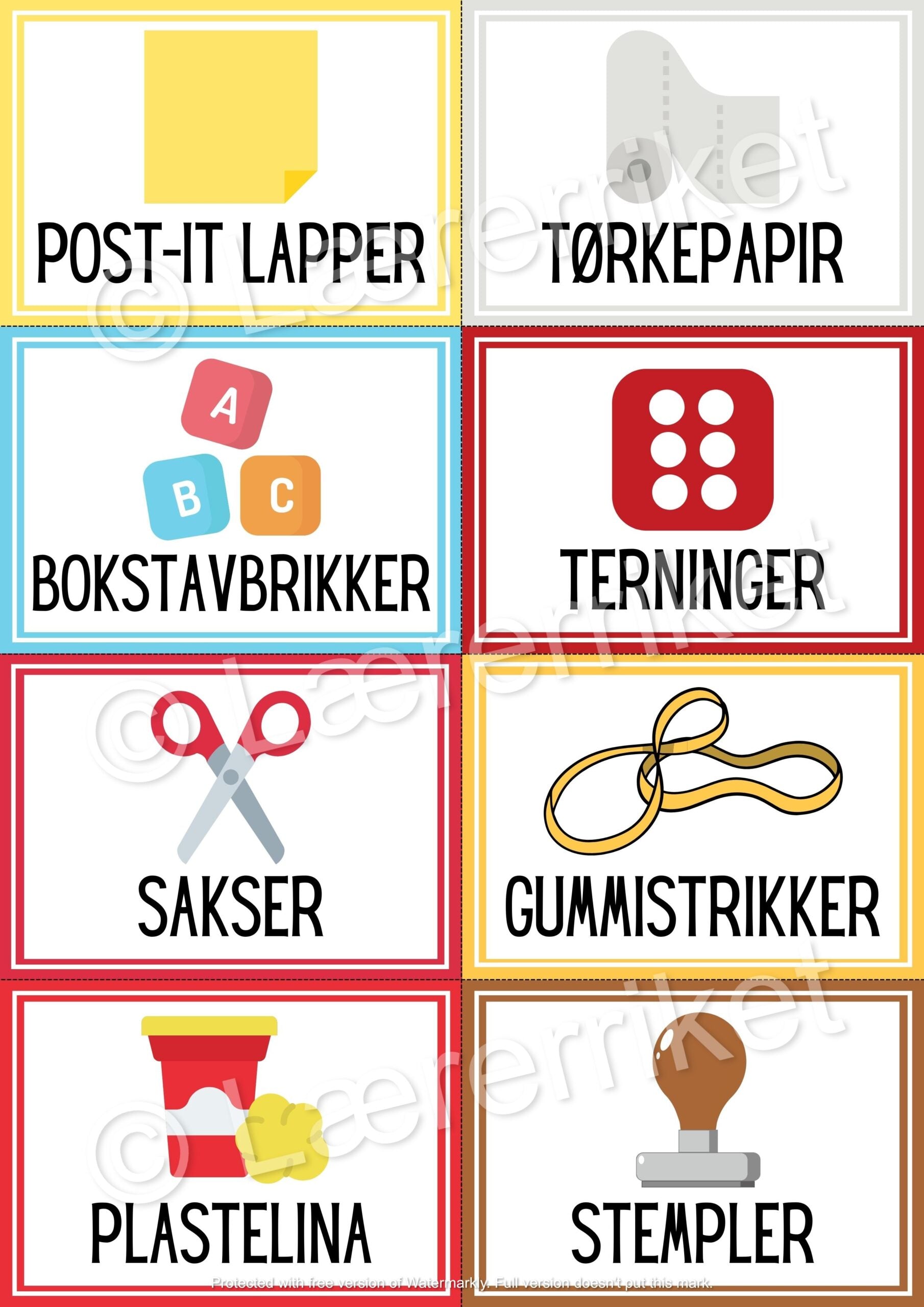 Klasseromsetiketter