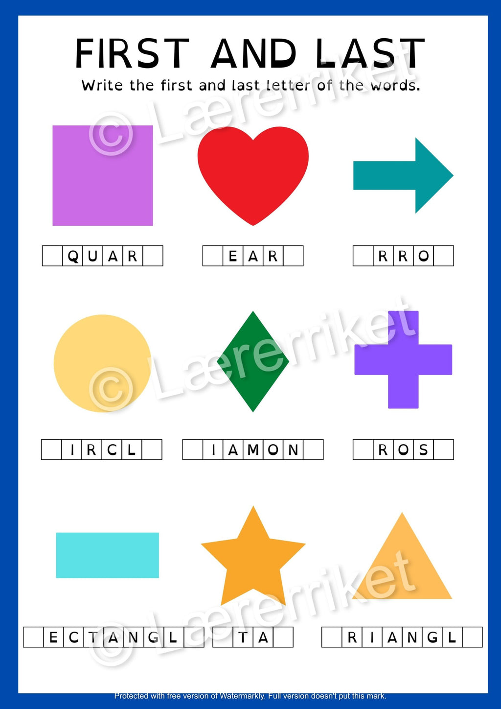 Engelsk oppgavehefte - Size and shapes