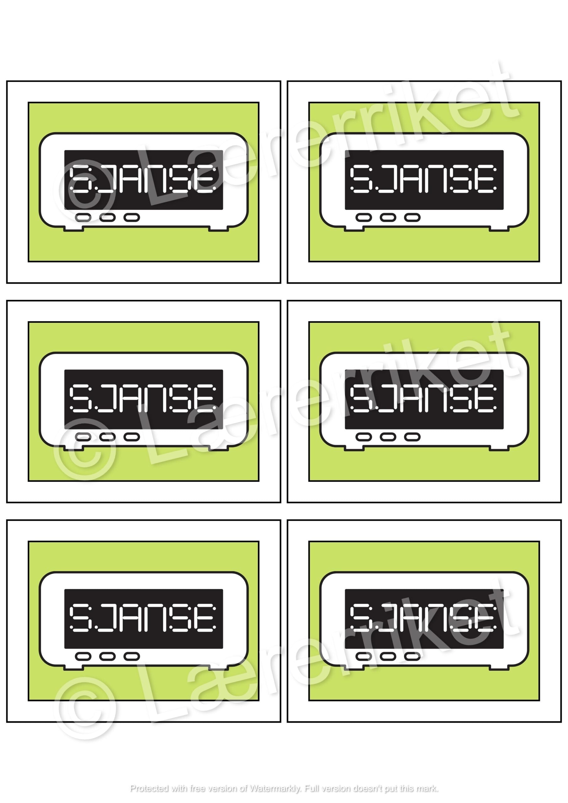 Digitalklokke - spill - hel og halv