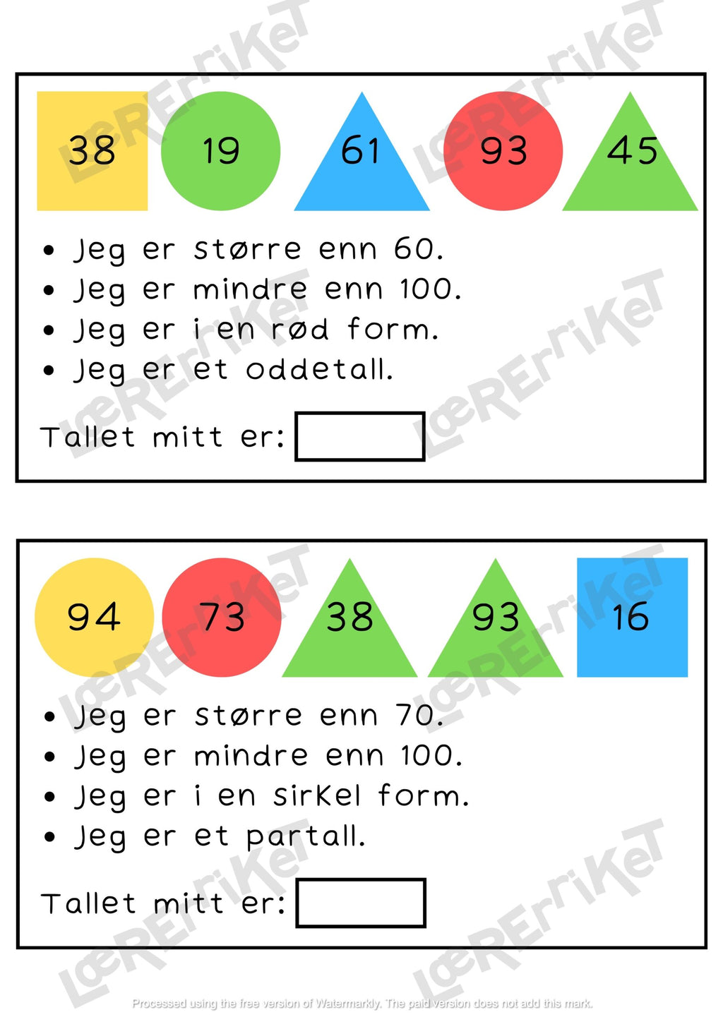 Mystiske gåter - matematikkbegreper