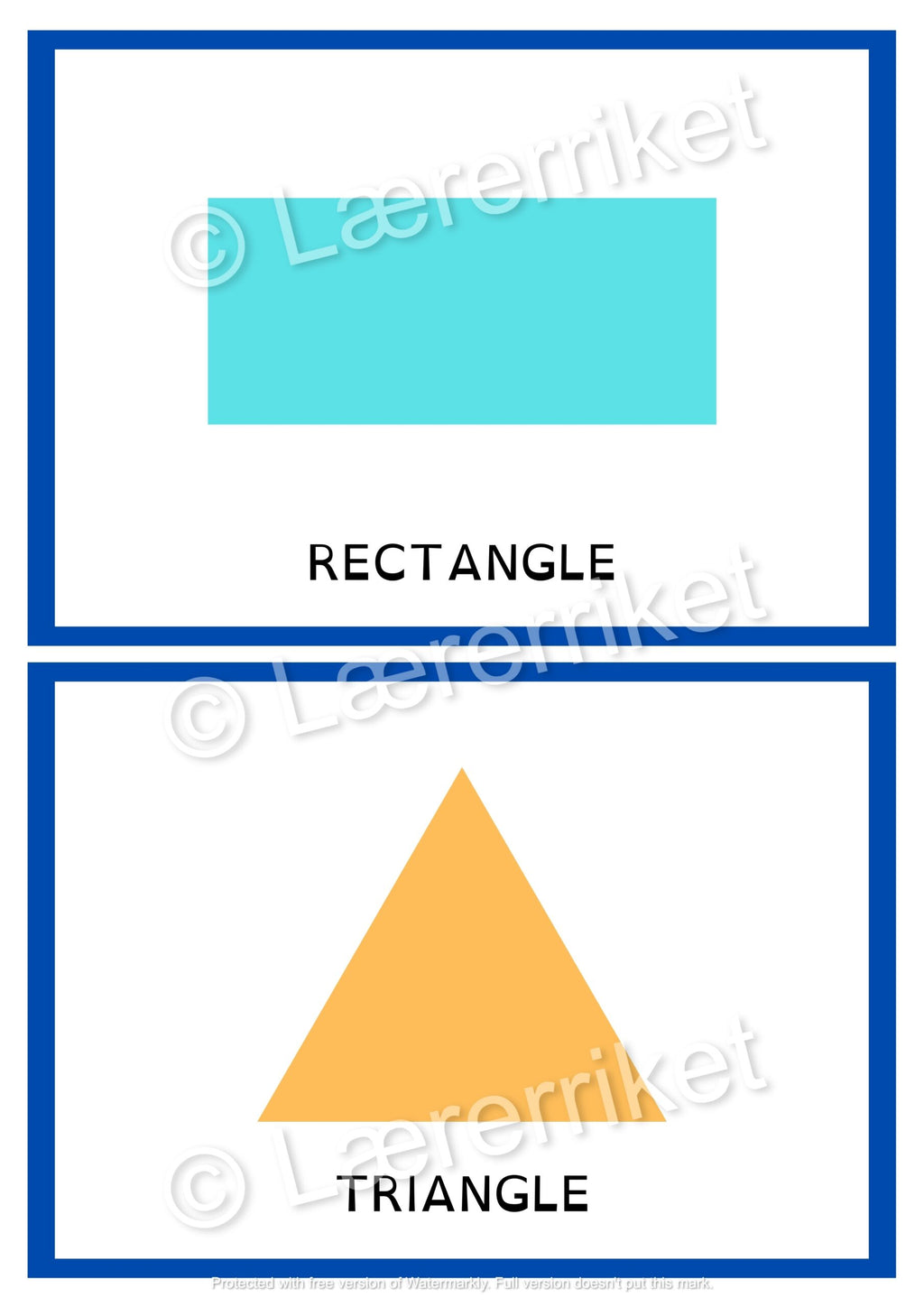Flashcards - Size and shapes