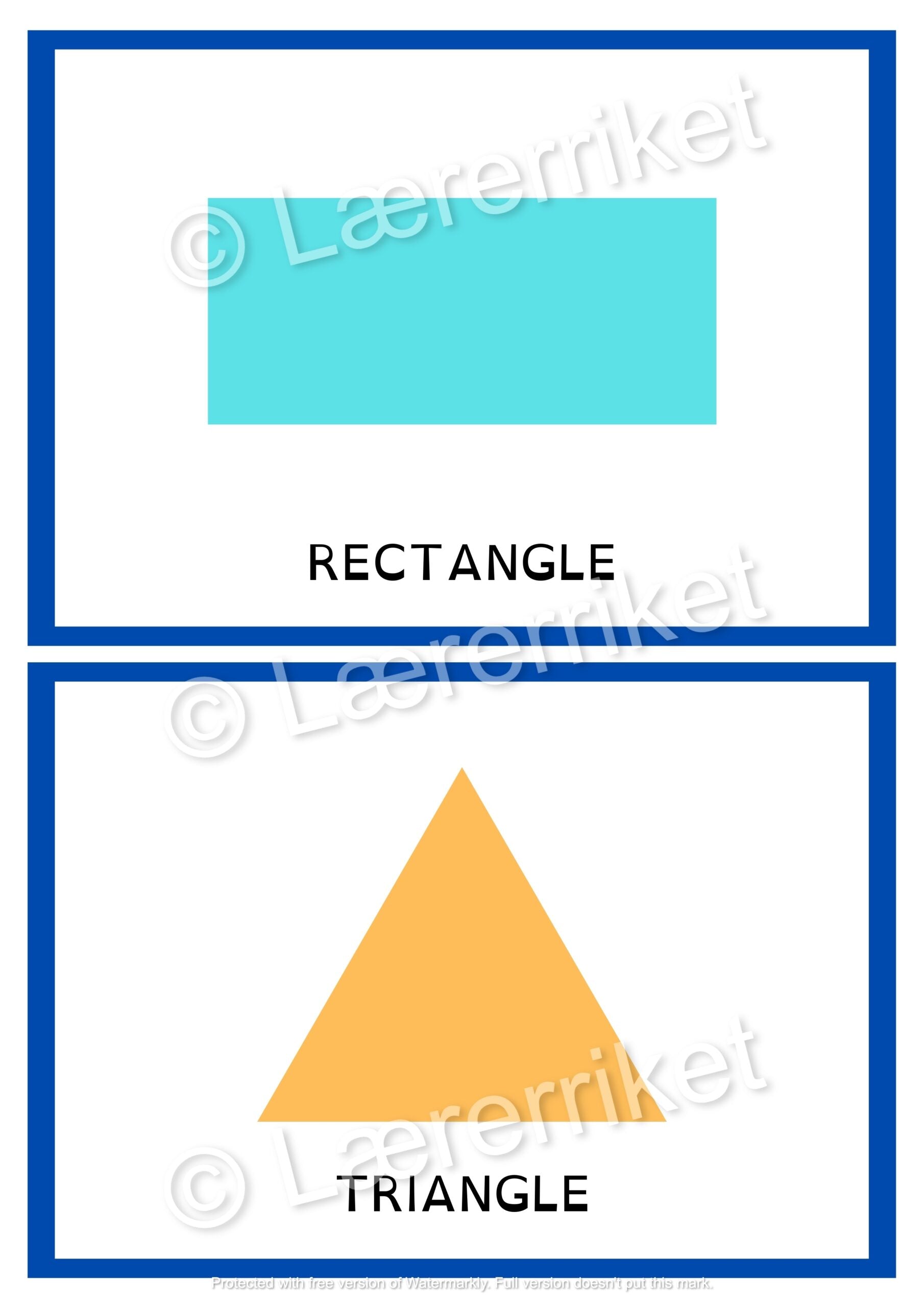 Flashcards - Size and shapes