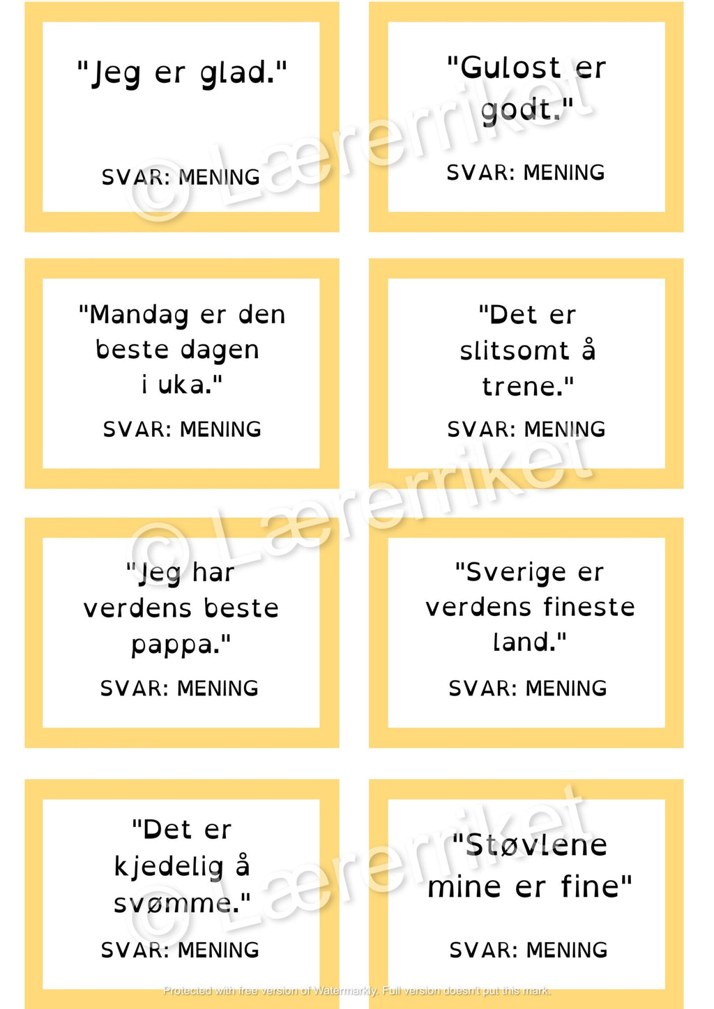 Meninger og fakta - spill
