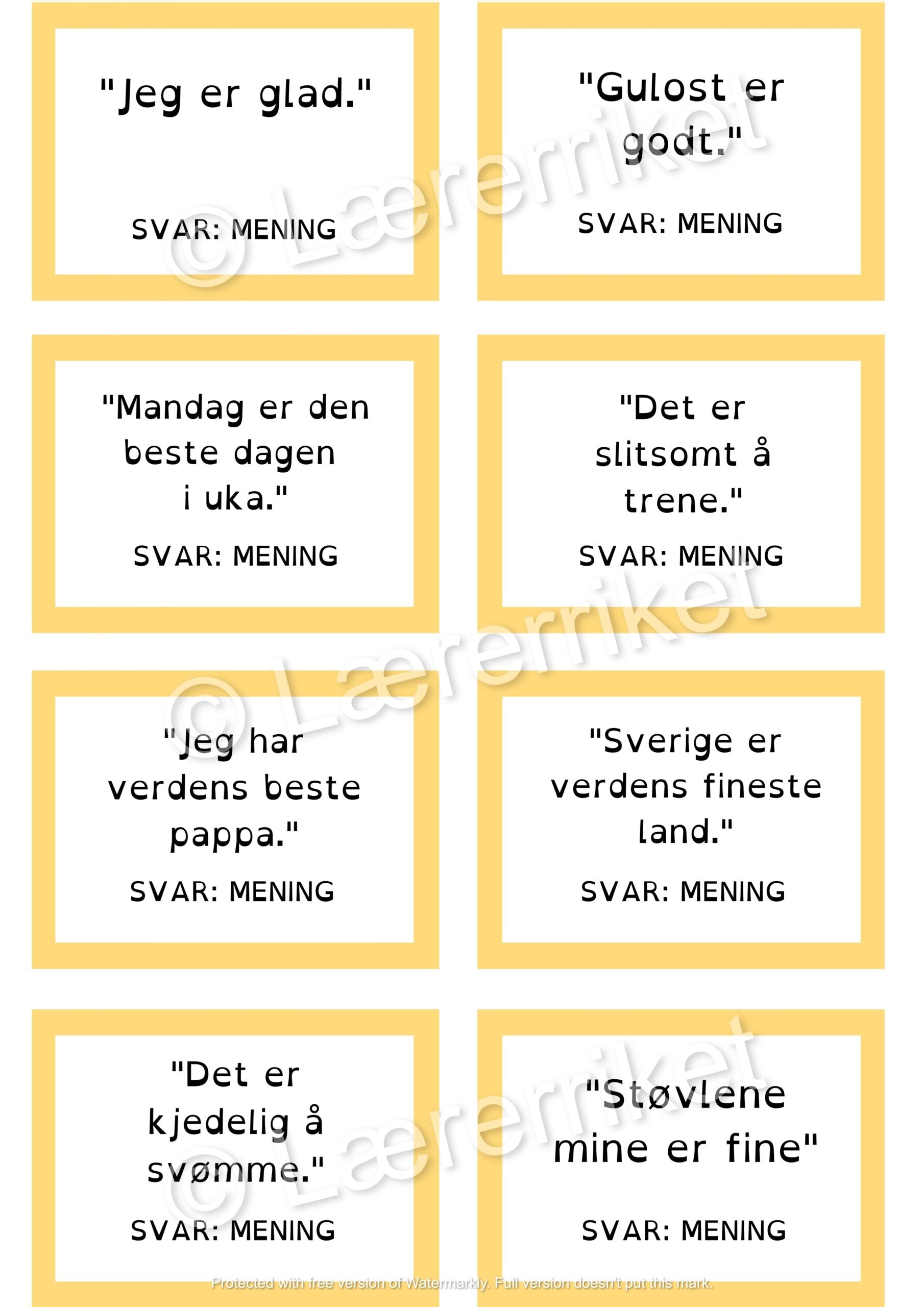 Meninger og fakta - spill