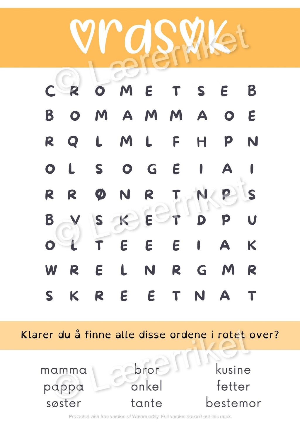 Familie - oppgavehefte