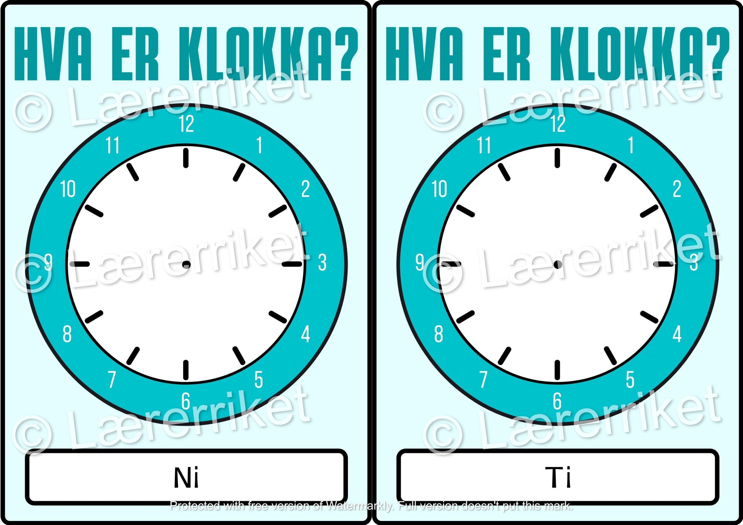 Klokka - plastelinamatter