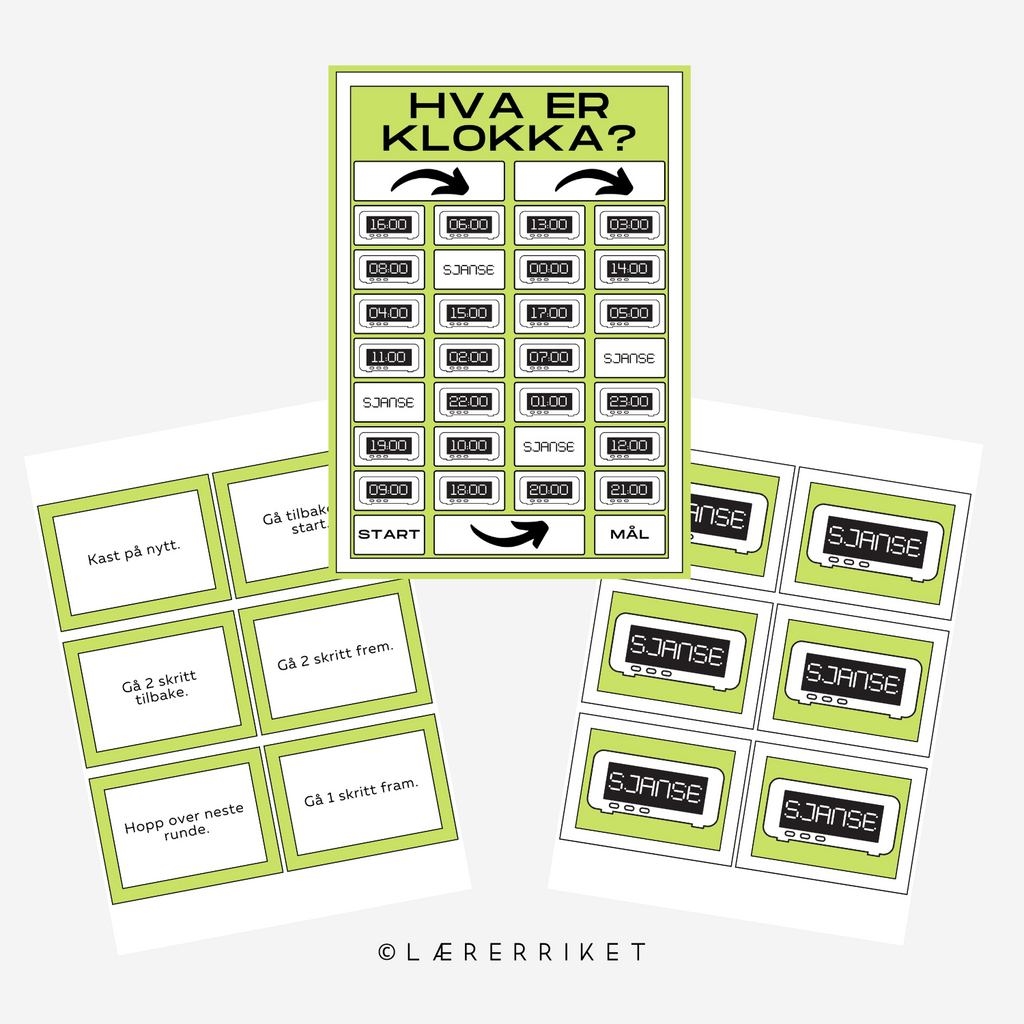 Digitalklokke - spill - hel og halv