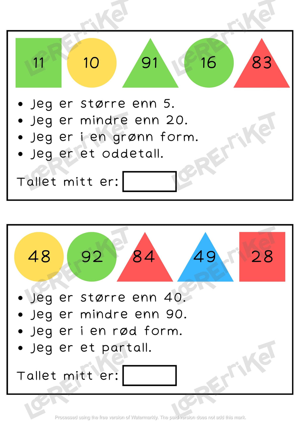 Mystiske gåter - matematikkbegreper