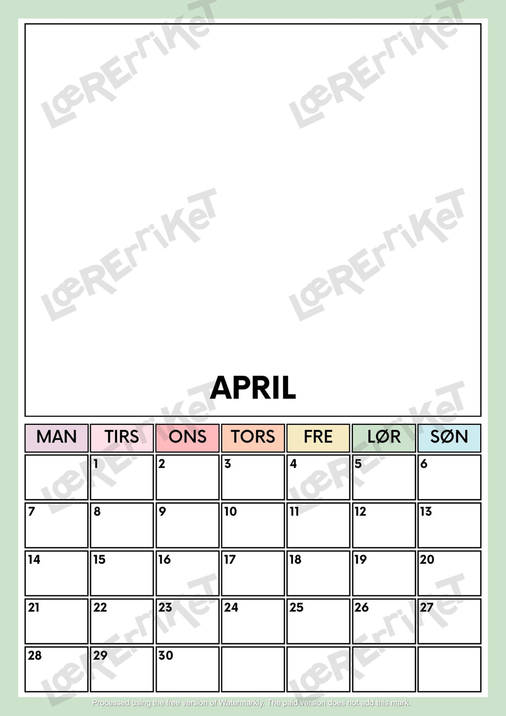 Kalender mal 2025