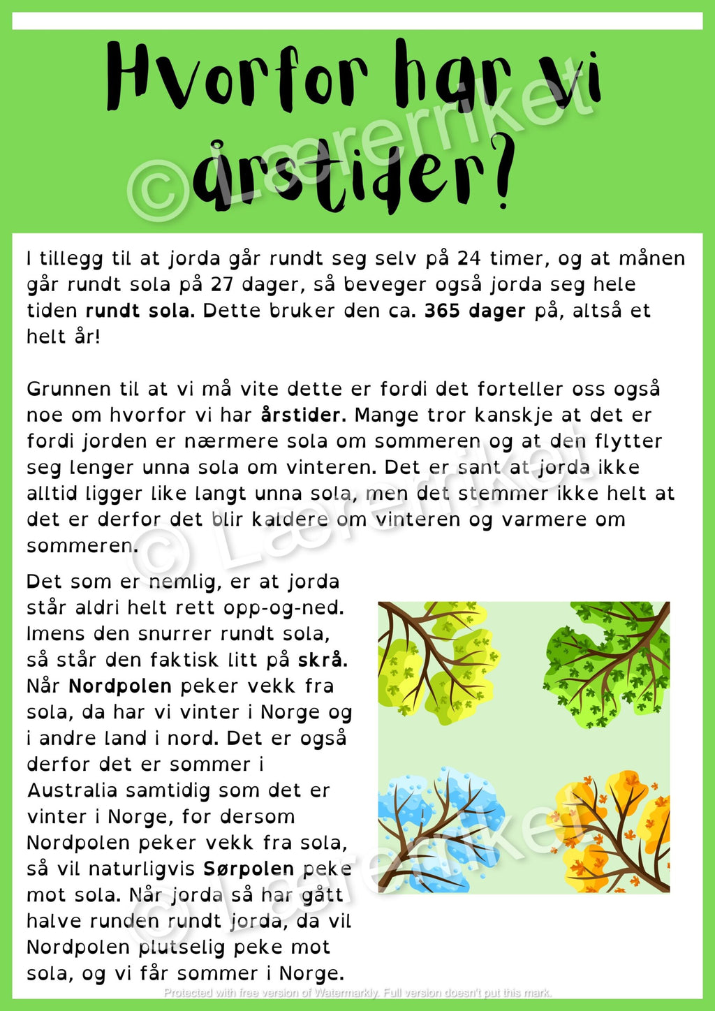 Døgn, månefaser og årstider