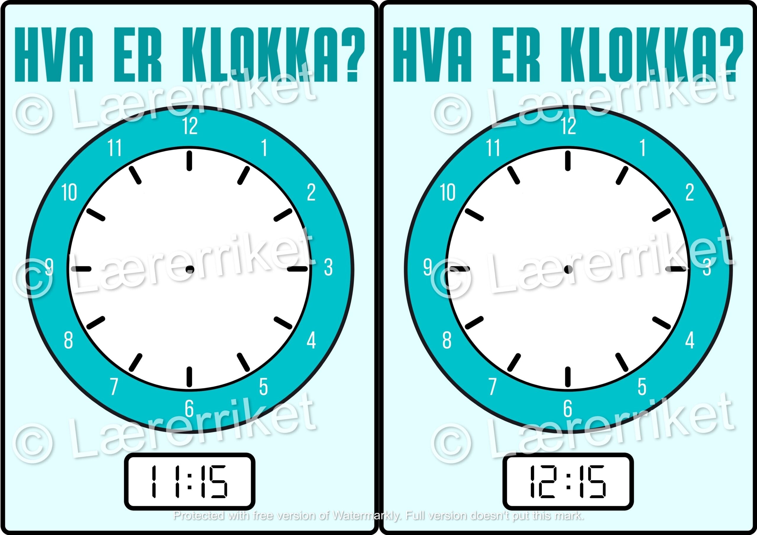 Klokka - plastelinamatter