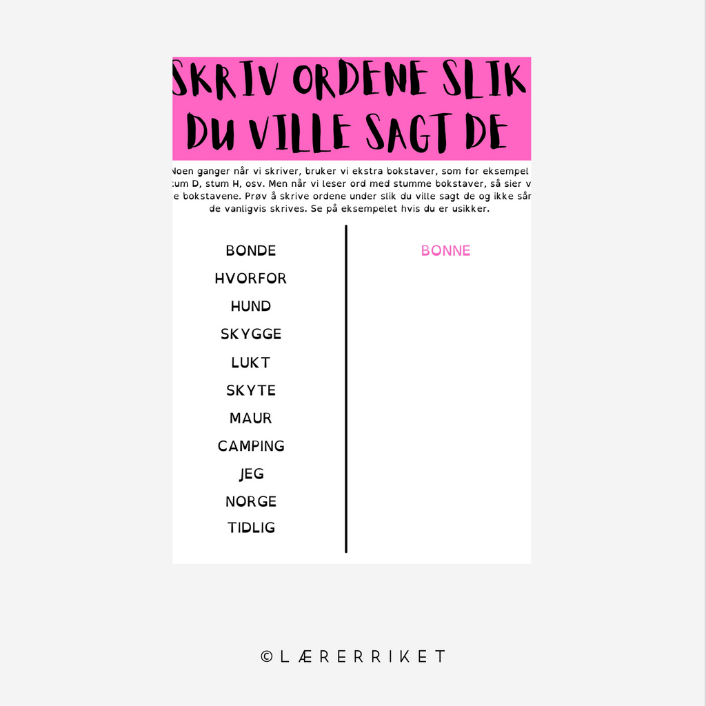 Ikke-lydrette ord