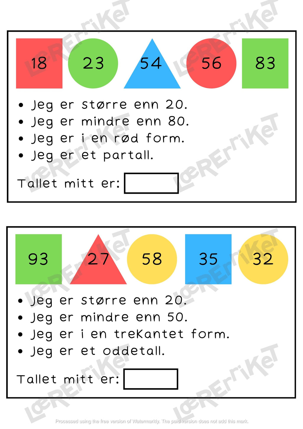 Mystiske gåter - matematikkbegreper