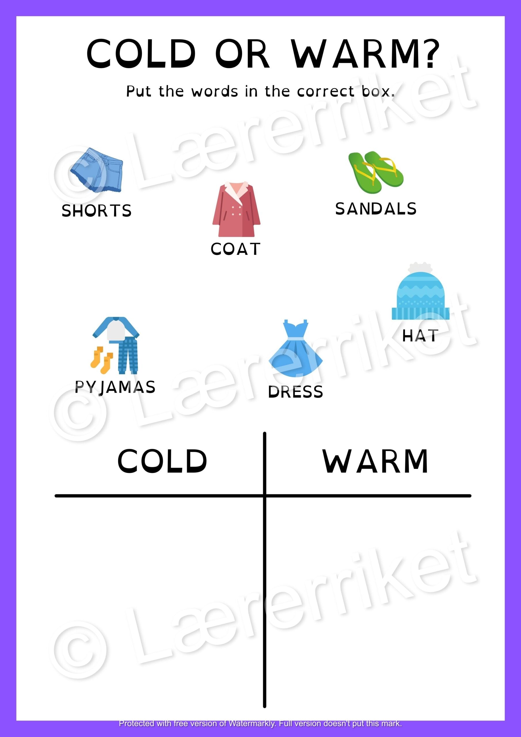 Engelsk oppgavehefte - Clothes