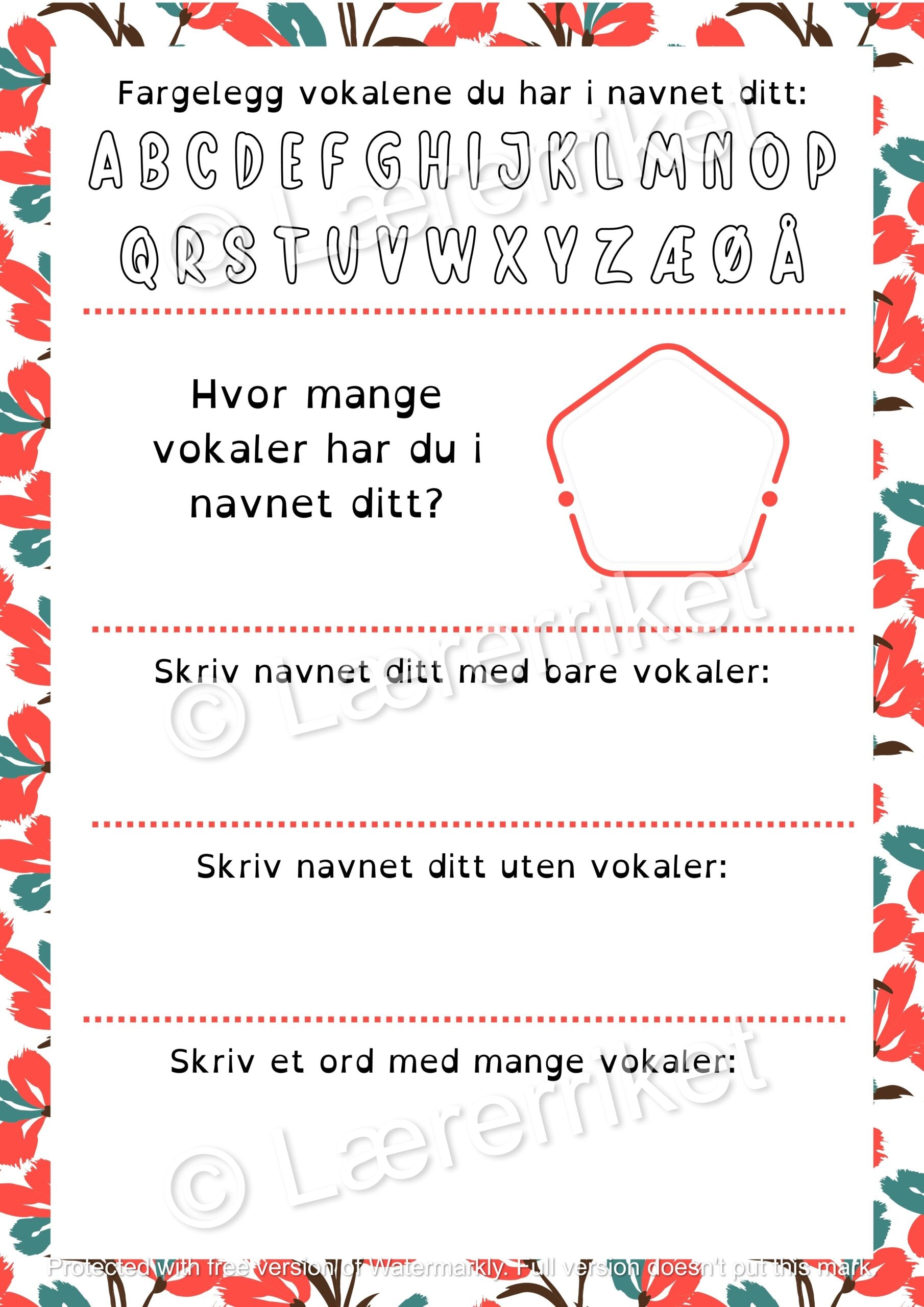 Vokaler - oppgavehefte