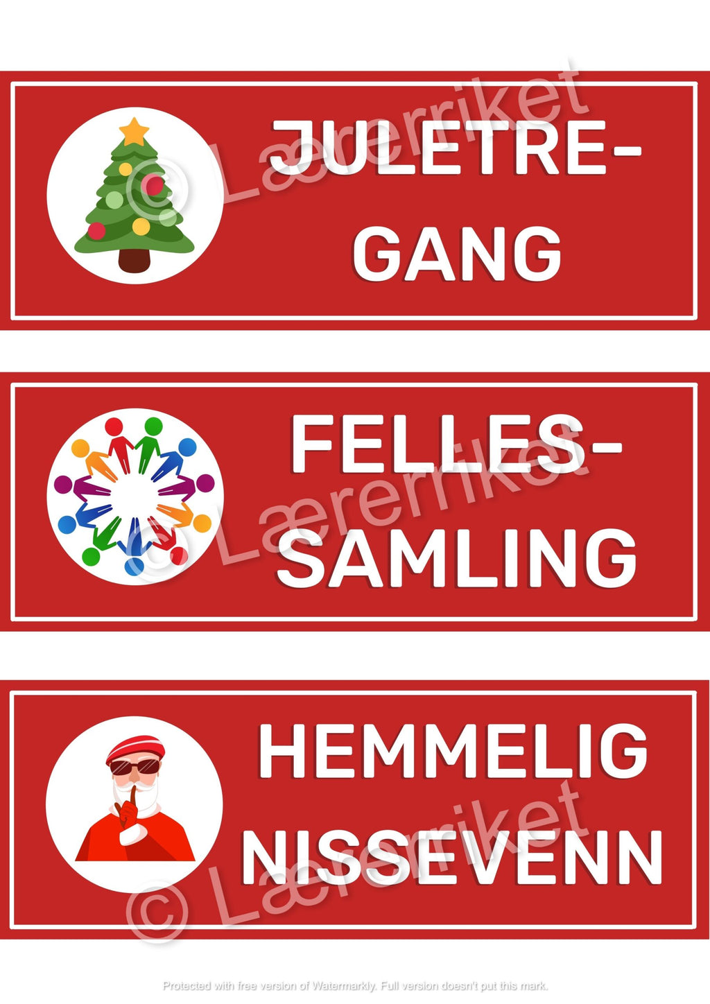 Timeplan - juleaktiviteter