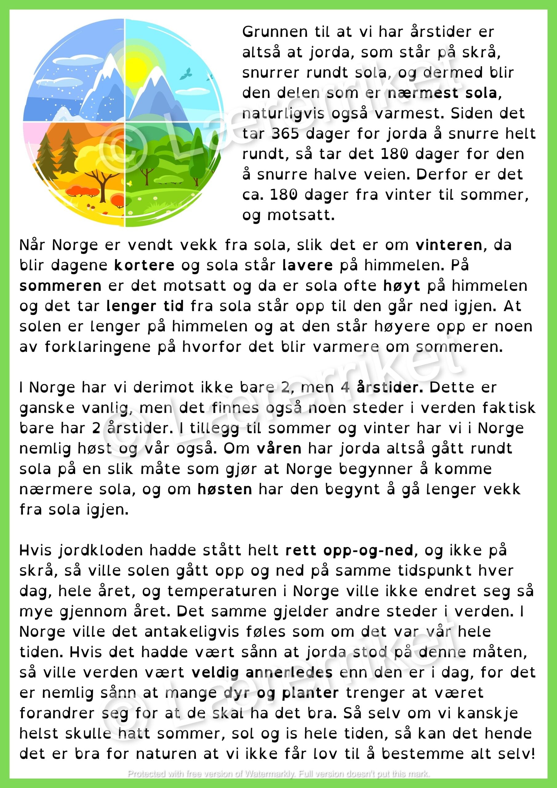 Døgn, månefaser og årstider