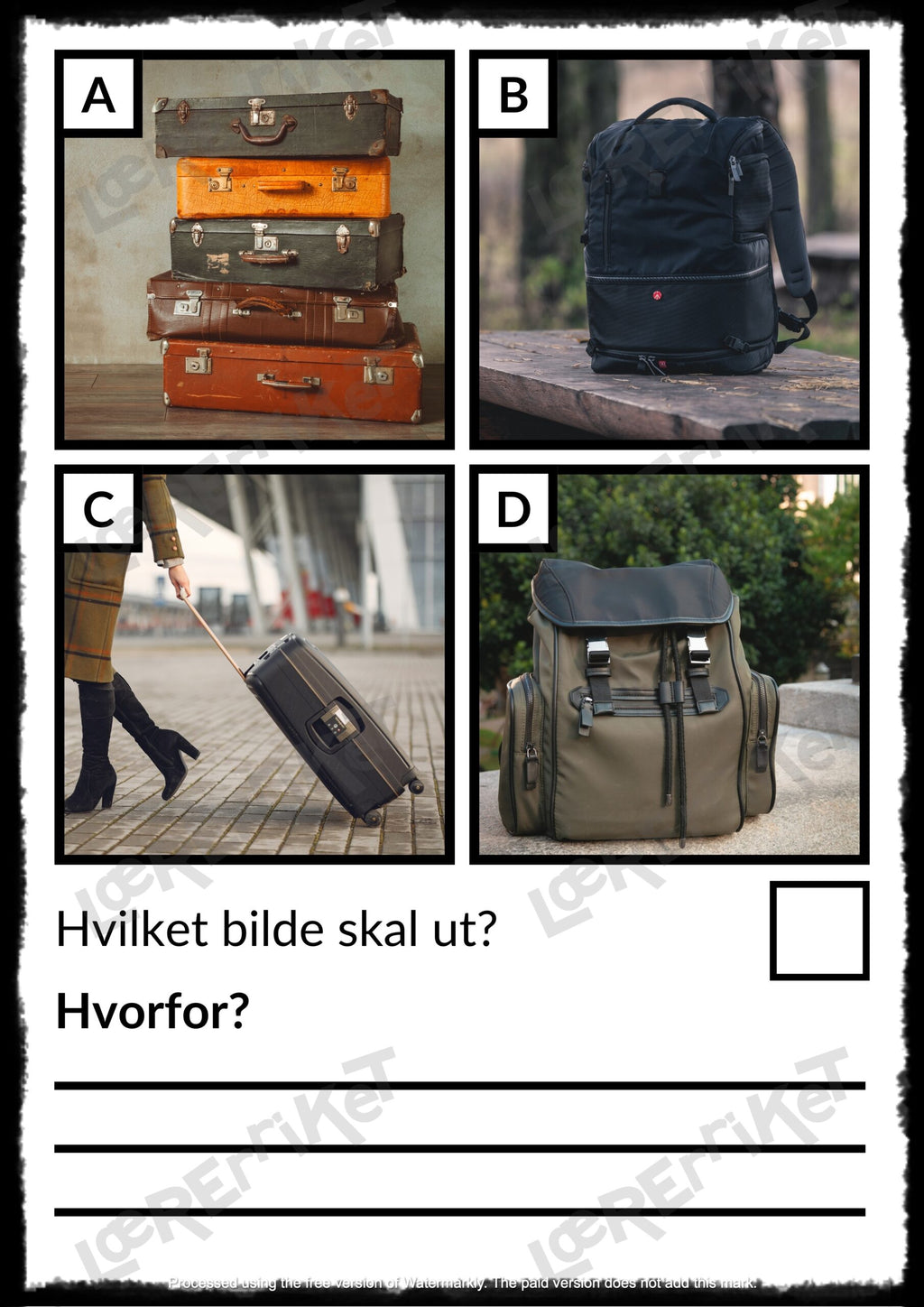 Hvilken skal ut? - Øving i argumentasjon