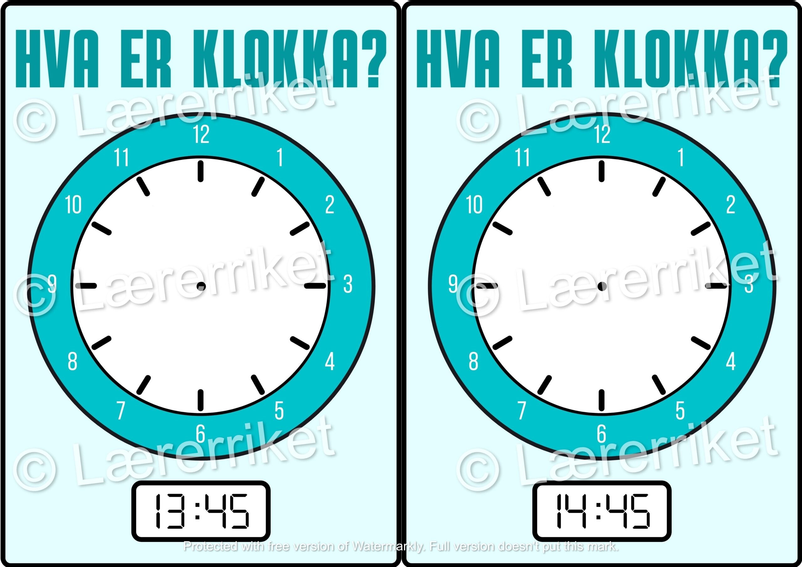 Klokka - plastelinamatter