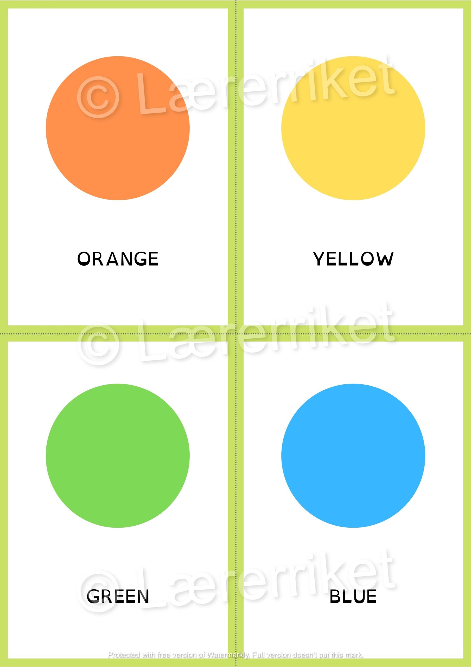 Ordbok engelsk - Numbers and colors