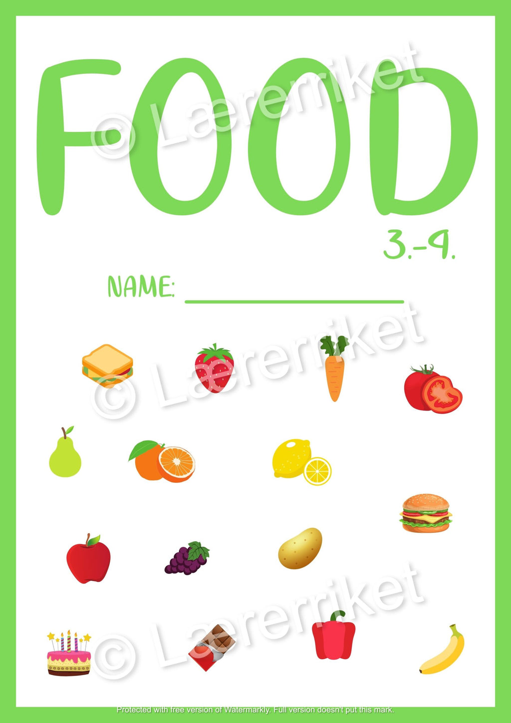 Engelsk oppgavehefte - Food