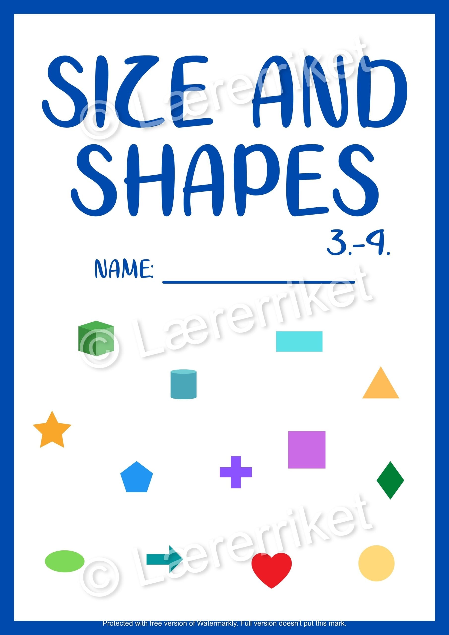 Engelsk oppgavehefte - Size and shapes