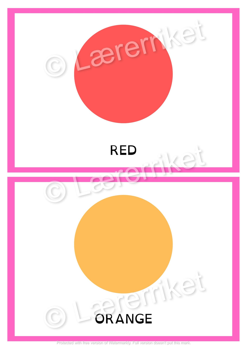 Flashcards - Numbers and colors