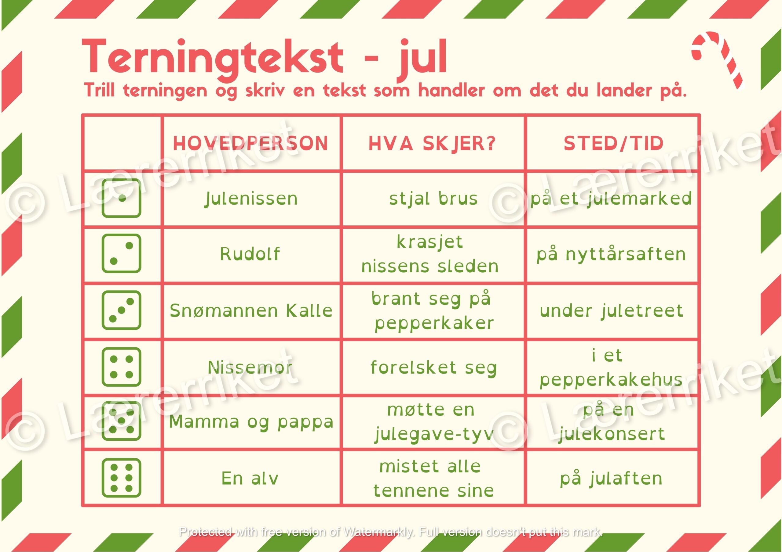 Terningtekst - jul