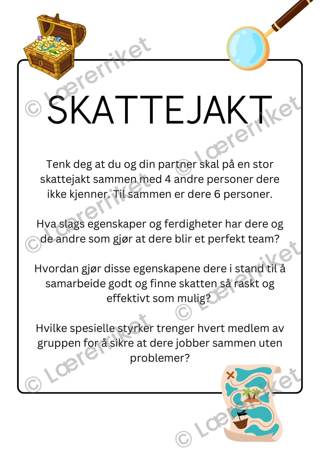 Egenskaper ved samarbeid - skattejakt