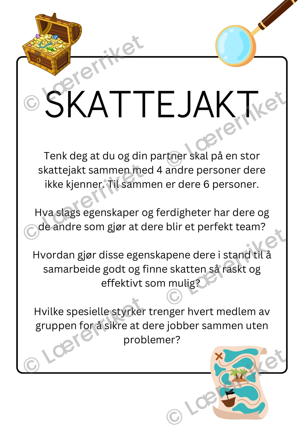 Egenskaper ved samarbeid - skattejakt