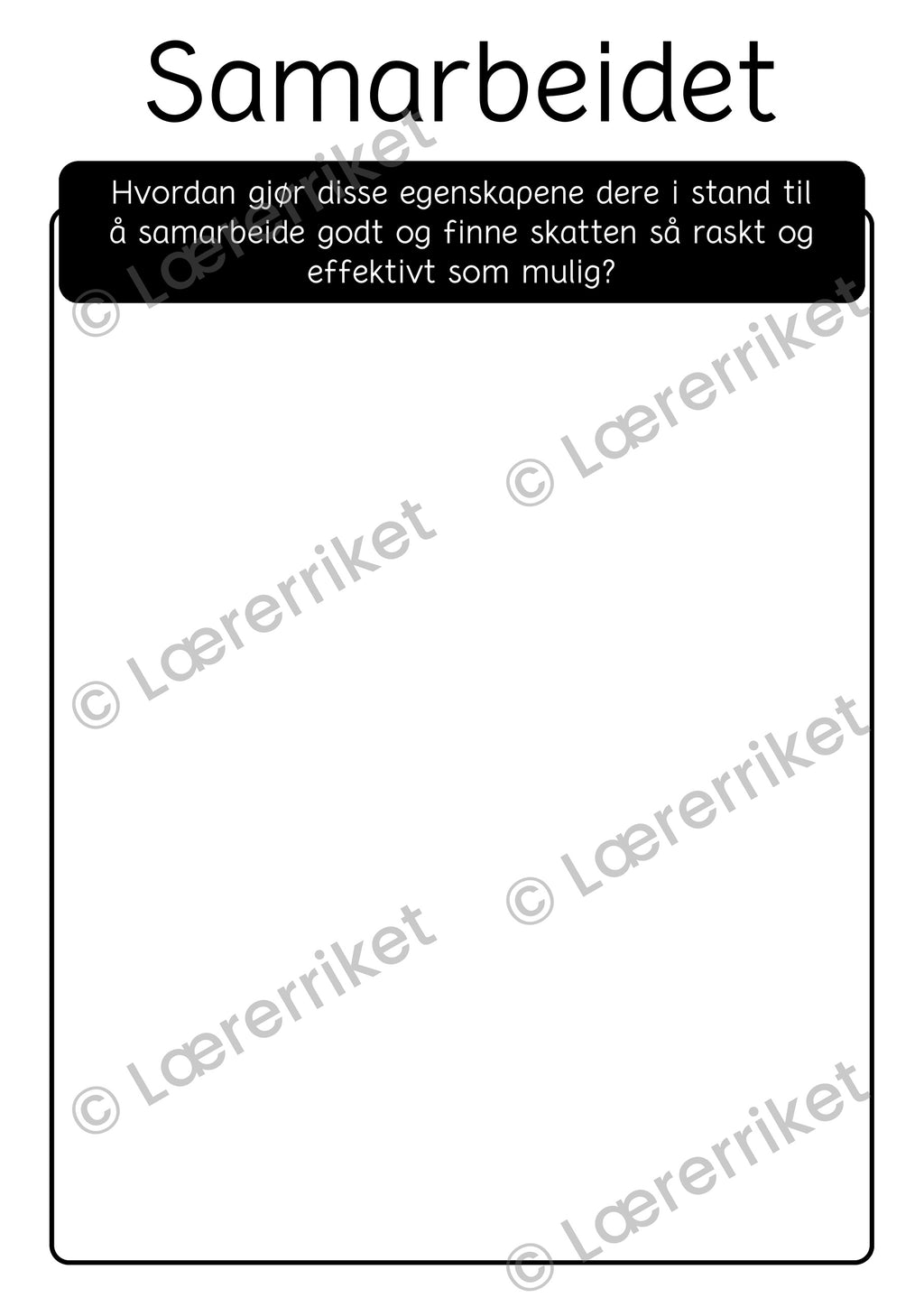 Egenskaper ved samarbeid - skattejakt