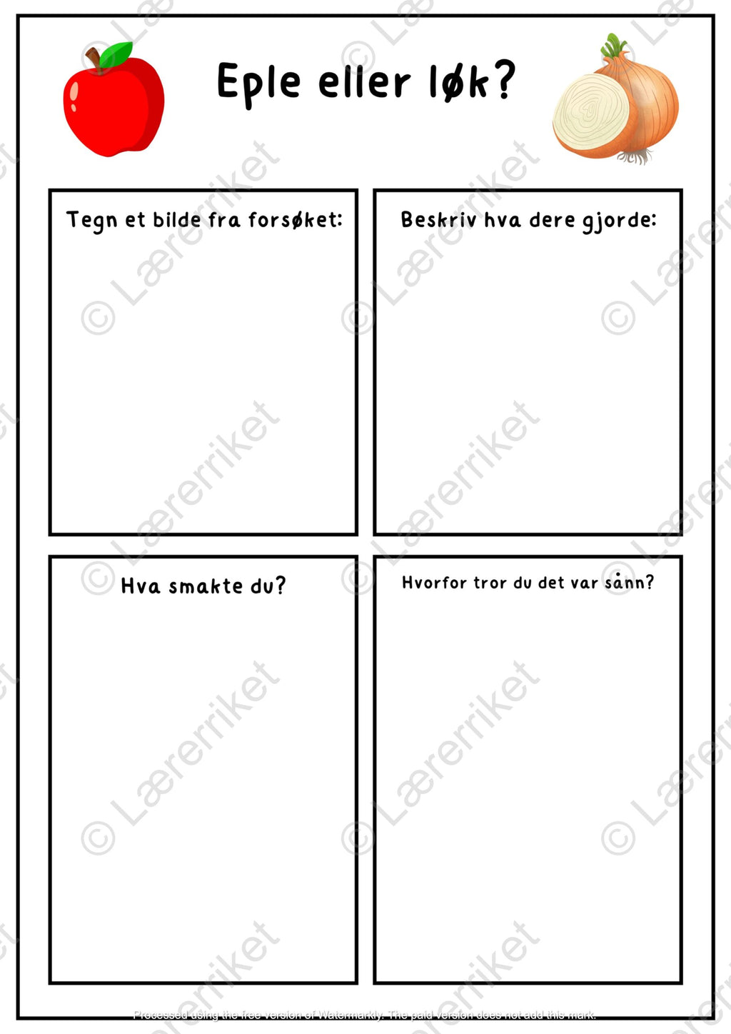Eple eller løk forsøk