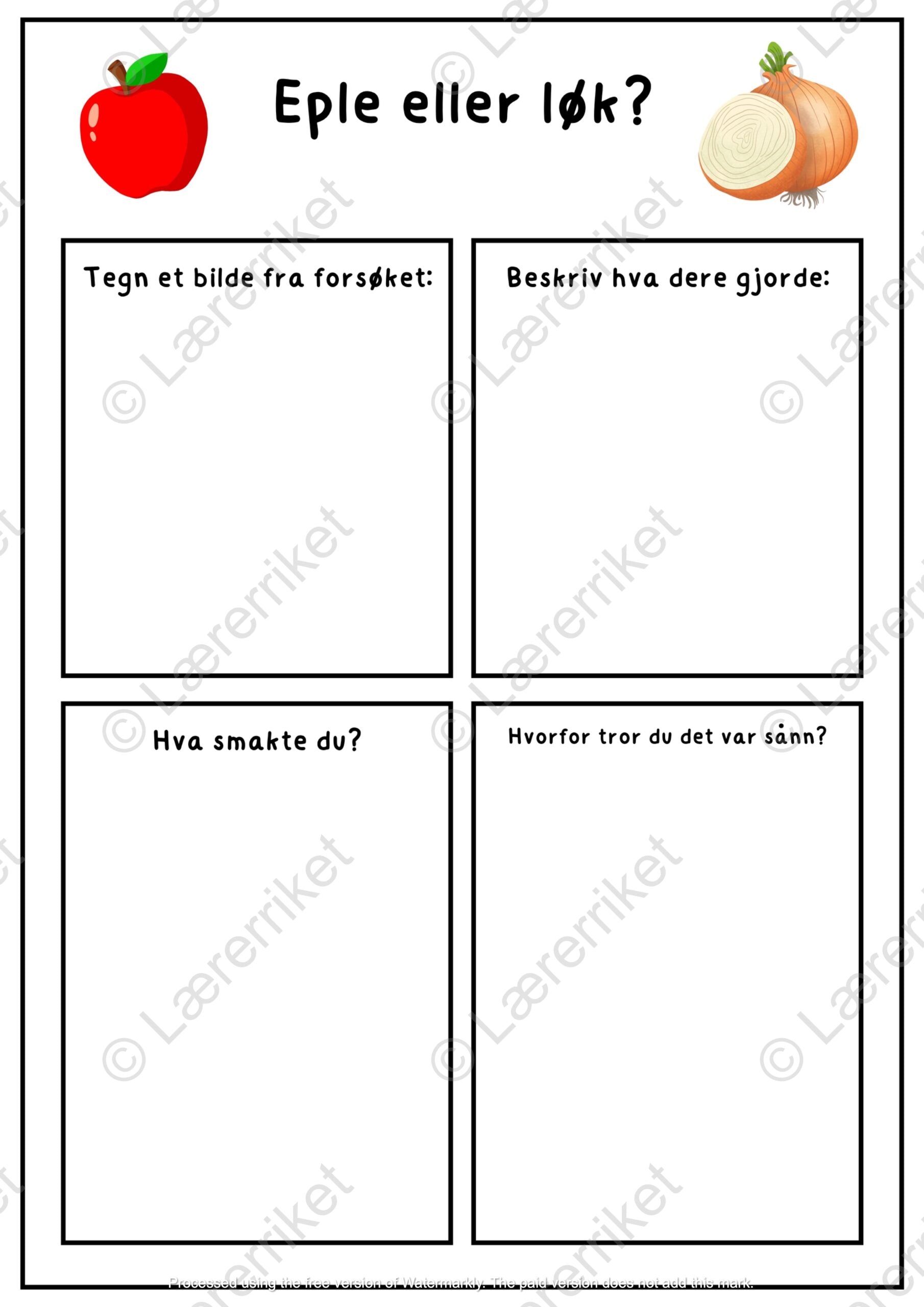 Eple eller løk forsøk