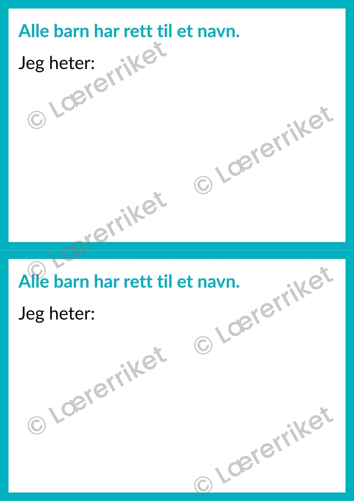 Barns rettigheter - minihefte til FN-dagen
