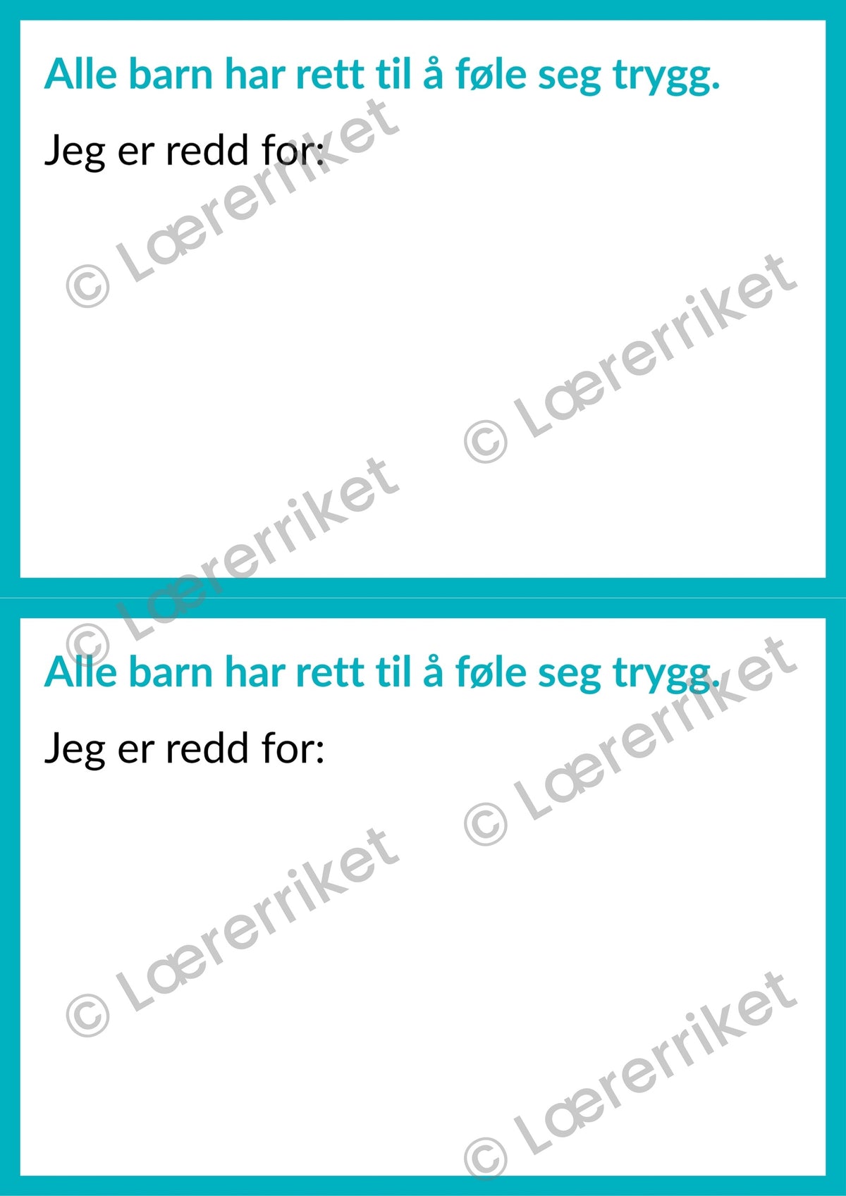 Barns rettigheter - minihefte til FN-dagen