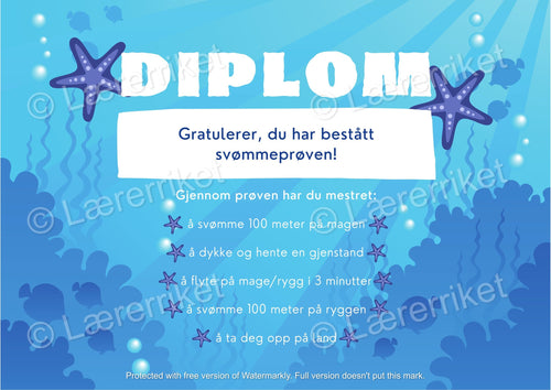 Diplom - svømmeprøven