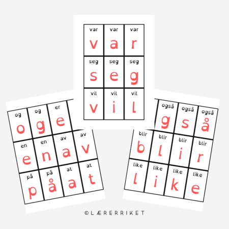 undervisningsopplegg, undervisningsmateriell, utskrift, oppgaver, skole, undervisning, høyfrekvente, ord, høyfrekvente ord, bokstavbrikker, ord, lese, skrive, lydere ut, spill