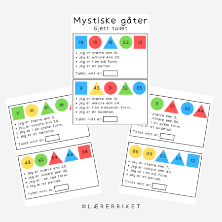 mystiske gåter, utforskende matematikk, 1. trinn, 2. trinn, matte, begreper, lesing i matte